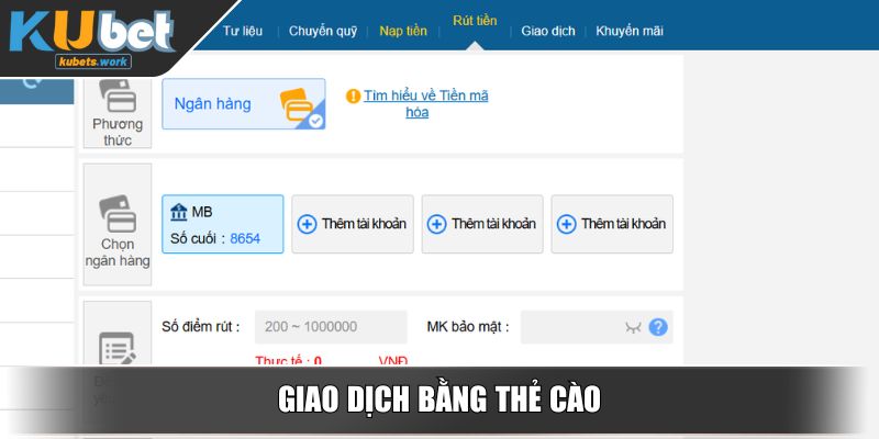 Giao dịch bằng thẻ cào